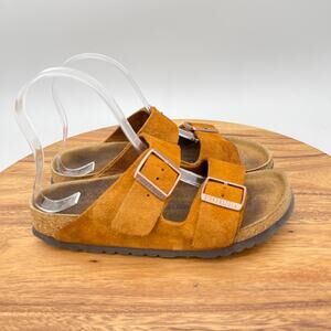 Birkenstock Arizona Sandals Womens Size 6 / 37 Russet Orange Suede Casual Shoes